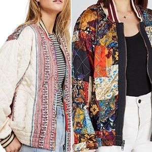Free People Pandora Quilted Bomber Jacket